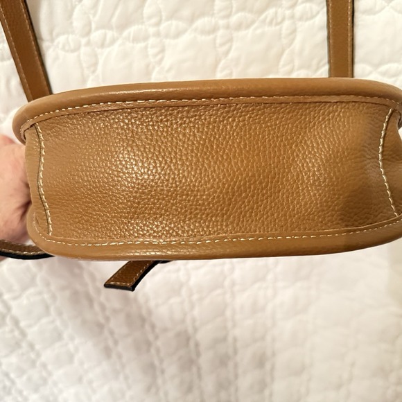 J.Jill Addison Saddlebag crossbody woven jute with brown leather trim - Picture 4 of 8